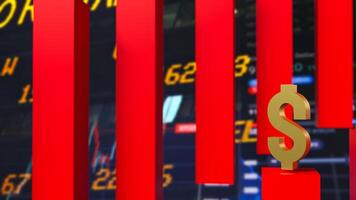 The red dollar symbol on Business background 3d rendering. photo
