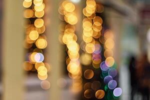 Sparkling bokeh, defocus lights. Festive Christmas background photo