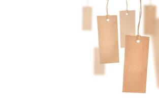 Cardboard price tags isolated photo