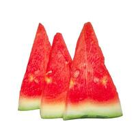 Three triangular piece of watermelon isolated photo