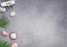 Spa set on a stone background photo