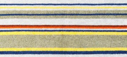 Closeup of colored knitted wool texture. Fabric multicolor background photo