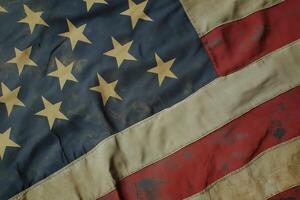 Cinematic Close up photography of USA Flag photo