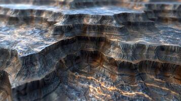 Abstract rock formations with a deep crevice in the center,  creating a textured and layered background. photo