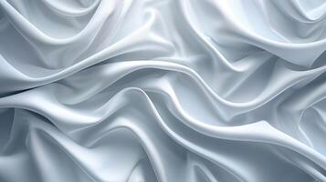 Abstract background of smooth, silky, white fabric with elegant, flowing, wavy, and rippled texture. photo