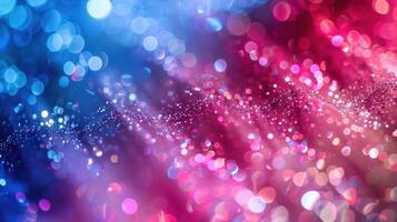 Abstract background with blue and pink bokeh lights. photo