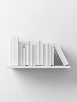 Minimalist Decor Featuring Books for an Elegant Aesthetic Style. Clean and minimalist interior that showcases stacked books photo