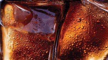 Ice Cold Refreshment of Cola with Condensation. photo