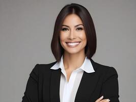 A beautiful business woman in a suit and tie photo