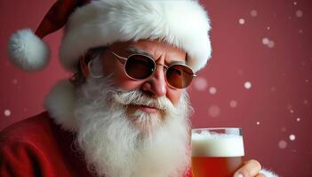 drunk santa - Santa Claus Enjoying a Beer photo