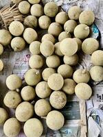 Wood apples, elephant apples being displayed. Limonia Acidissima, Weed Apple ripe Fruit. photo