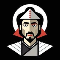 The icon of a man in a red hat and black shirt vector
