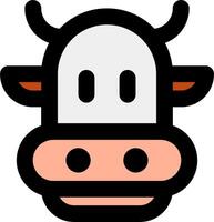 A cow head with a big nose and a small mouth vector