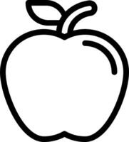 An apple is shown in a line drawing vector