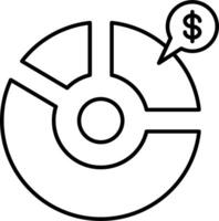 A circle with a dollar sign and a speech bubble vector