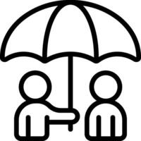 An icon of two people holding an umbrella vector