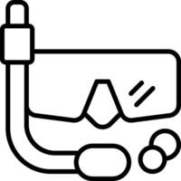 A black and white image of a diving mask and goggles vector