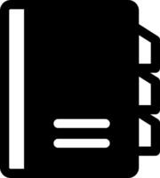 A black and white icon of a notebook vector