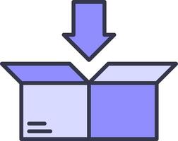 A box with an arrow pointing down inside vector