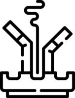 A black and white icon of a pipe with two pipes vector