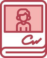 Cv icon with a person in a book vector