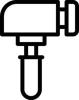 A black and white icon of a hammer vector