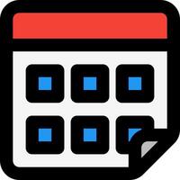 A calendar icon with blue squares vector