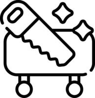 A black and white outline of a key and a key chain vector