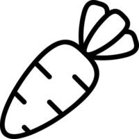Carrot icon outline on white background vector