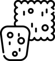 A black and white image of a piece of cheese vector