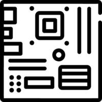 A black and white image of a computer motherboard vector