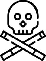 A skull and crossed swords icon vector