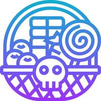 A basket with candy and a skull vector