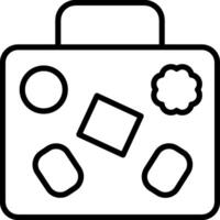 A black and white illustration of a suitcase vector