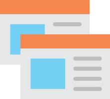 Two pages with a blue and orange background vector