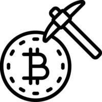 Bitcoin mining icon vector