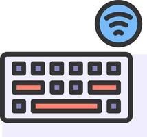 A wireless keyboard and a wifi icon vector