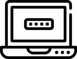 A laptop computer with a lock icon vector