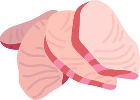 Meat slices on a white background vector
