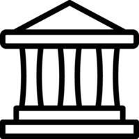 A black and white image of a building with columns vector