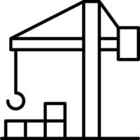 A crane with a crane hook and a crane vector