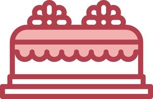 Cake icon with red border vector