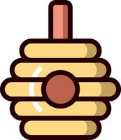 A cartoon bee hive with a hole in the middle vector