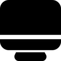 A black and white computer monitor icon vector