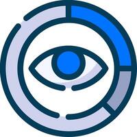 An eye icon in a circle vector