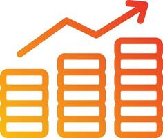A graph showing an upward trend vector