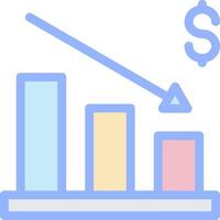 A bar chart with a dollar sign and a dollar sign vector
