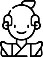 A black and white line drawing of a man vector