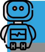 A robot with a blue background and a heart vector