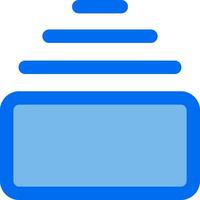A blue box with a stack of books on top vector
